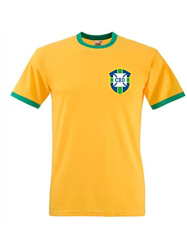 Brésil domicile rétro maillot de football uniforme premier maillot de football pour hommes 1970